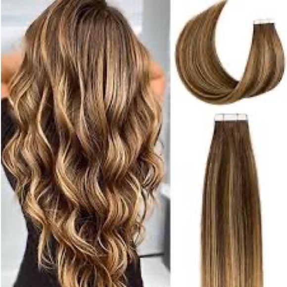 Lacer-Hair Clip In Extensions 14” R#4-4/27 STRAIGHT Chocolate Mixed Golden - Picture 1 of 5